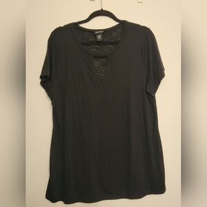 Torrid Black Short Sleeve Keyhole Top